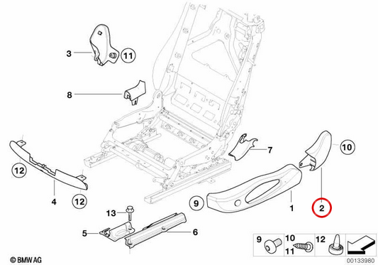Embels Embels extérieurs gauche OEM 52107065019 pour BMW E64. BMW d'origine.