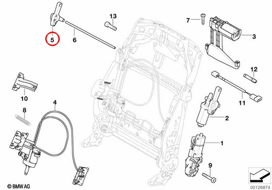 OEM 52107068054 Sedile posteriore riscaldante per BMW 5 Series (E60, E61), Serie 7 (E65, E66), X5 (E70, E72) e X6 (E71). BMW originale.