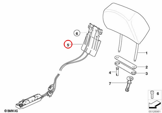 OEM 52107070068 Meccanismo di regolazione dell'altezza destra per BMW E65, E66. BMW originale.