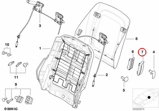 RIGHT EMBELLEDOR OEM 52107117102 for BMW E63, E64. Original BMW.