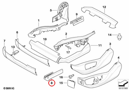 Stampo per esterno anteriore destro 52107165380 per BMW E70, E71, E72. BMW originale.