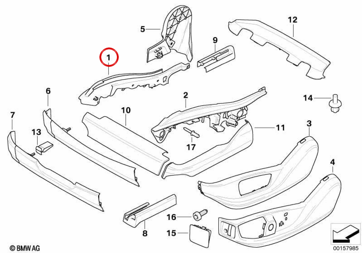 OEM 52107165381 Links -Tapization Guide für BMW E70, E71, E72. Original BMW.