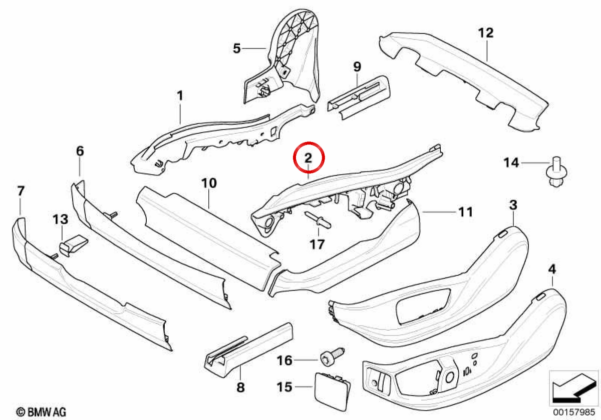 OEM 52107165383 Links -Tapization Guide für BMW E70, E71, E72. Original BMW.