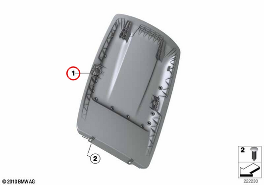 Respaldo de asiento en cuero sintético con bolsillo OEM 52107254430 para BMW F25, F26. Original BMW.
