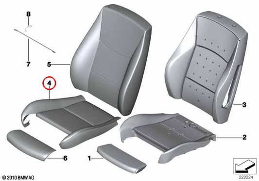 OEM leather sports seat cover 52107255709 for BMW F25. Original BMW.