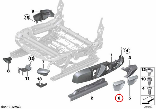 LEVERAH AJECT LEFT SEAT 52107270145 FOR BMW F20, F21, F22, F23, F87, F30, F31, F34, F80, F32, F36, F82. Original BMW.