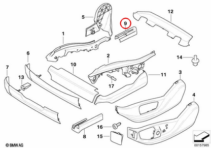 Coperchio posteriore destro OEM 52107302206 per BMW E70, E71, E72. BMW originale.