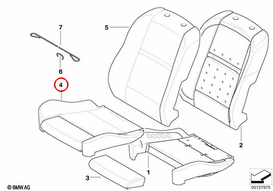 Couvercle de siège en cuir OEM 52107307058 pour BMW E70 et E71. BMW d'origine.