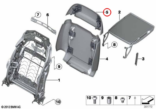 Superior Comfort Seat 52107319090 für BMW F18, F02. Original BMW.