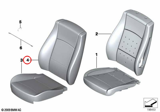 Backup della custodia base in tessuto/pelle sinistra OEM 52107326779 per BMW E84. BMW originale.