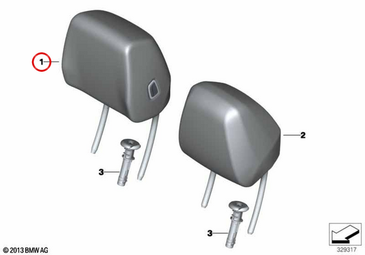 OEM leather headrest 52107340285 for BMW F33. Original BMW.