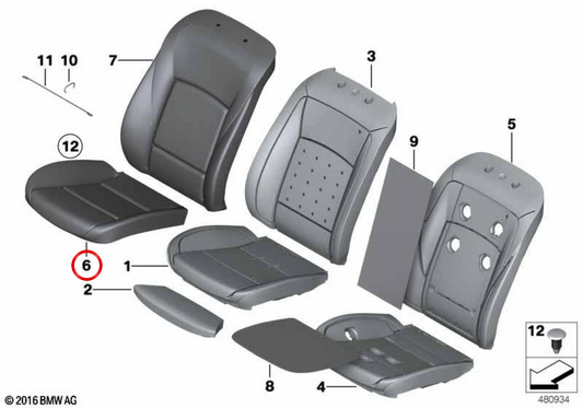 Komfortsitzabdeckung OEM 52107349827 für BMW F07. Original BMW.