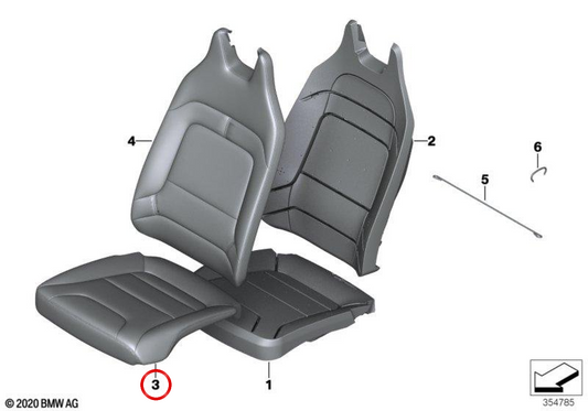 Rechte synthetische synthetische Ledertasche/Leder OEM 52107365692 für BMW I3 (I01). Original BMW.