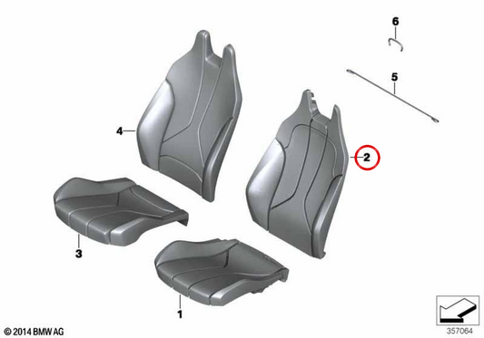 Soutien gauche en mousse OEM 52107398723 pour BMW I12. BMW d'origine.