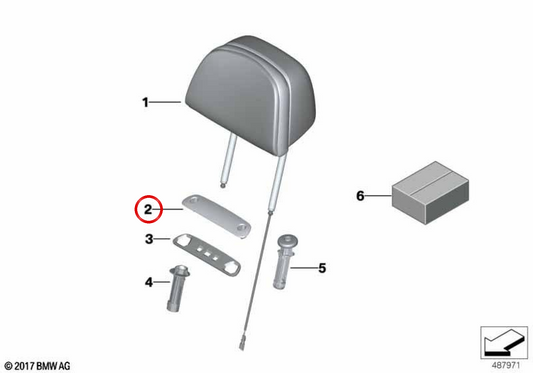 Housse d'appui-tête de siège confort OEM 52107405712 pour BMW Série 5 G30, G31, Série 6 G32, Série 7 G11, G12... et plus encore. Véritable BMW.