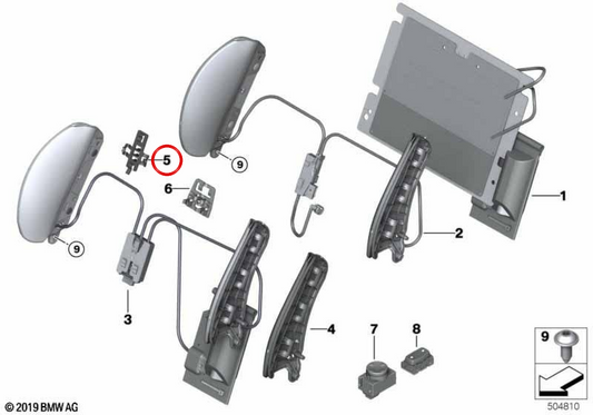 Suporte de mangueira OEM 52107407072 para BMW F40, F44, F45, F46, F48, F39, G29. BMW genuíno.