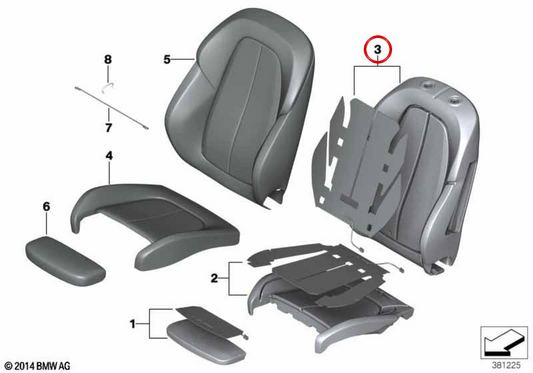 Deportivo ha lasciato OEM 52107430807 per BMW F45, F46, F48. BMW originale.