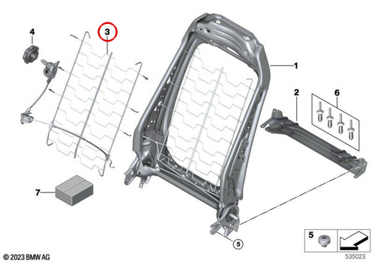 Zona lombare elettrica destra OEM 52107431772 per MINI Clubman F54, F54 LCI, Countryman F60, F60 LCI. MINI originale.