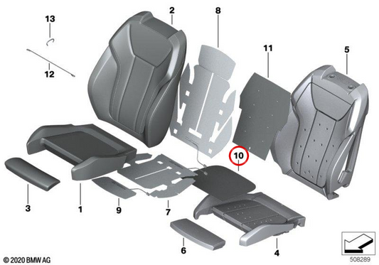 Foam Almohadilla Backup OEM 52107451507 pour BMW G22, G23, G26. BMW d'origine.