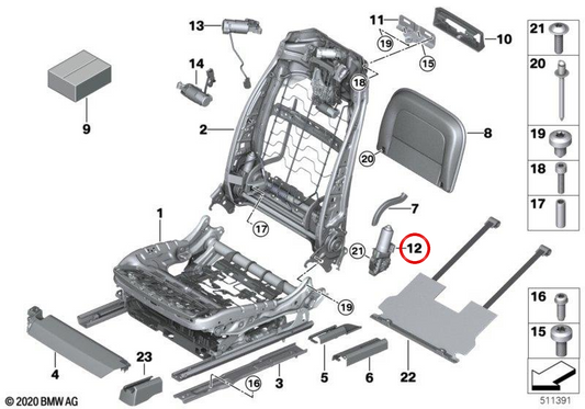 Apoio para os pés BMW genuíno OEM 52107454060 para BMW G12.