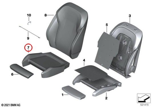 Setting case comfort in heated leather OEM 52107472509 for BMW G26, G01, G08, G02. Original BMW.
