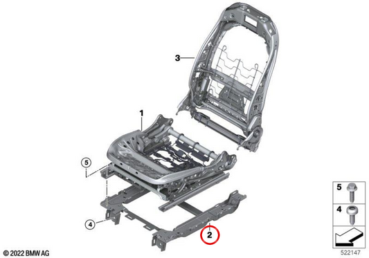 Adaptador esquerdo (suporte) original BMW para X7 G07 · OEM 52107488151