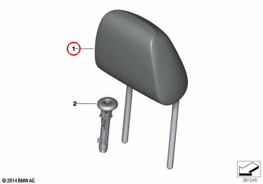 Synthetic leather headrest OEM 52107496028 for BMW F48, F39. Original BMW.