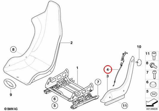 Unidad de desbloqueo derecha OEM 52107896296 para BMW E46. Original BMW.
