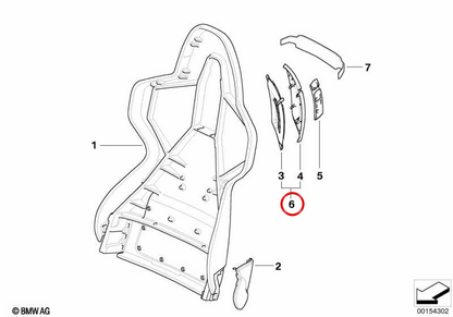 Guía de cinturón derecha para BMW E85, E86 (OEM 52107898482). Original BMW