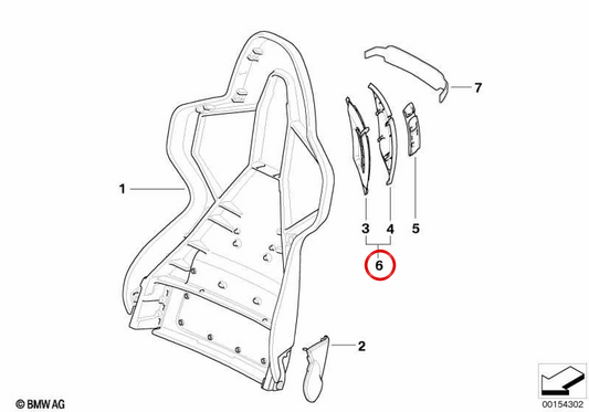 Guida alla cintura destra per BMW E85, E86 (OEM 52107898482). BMW originale