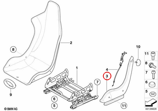 RIGHT EMBELLEDOR OEM 52107899552 for BMW E46. Original BMW.