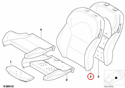Backup Cover OEM 52107902068 für BMW E46. Original BMW.