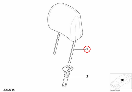 Tissu Plubezas OEM 52107905017 pour BMW E46. BMW d'origine.