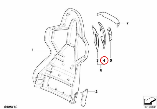 Guida alla cintura sinistra per BMW Z4 E85 (OEM 52107909143). BMW originale.