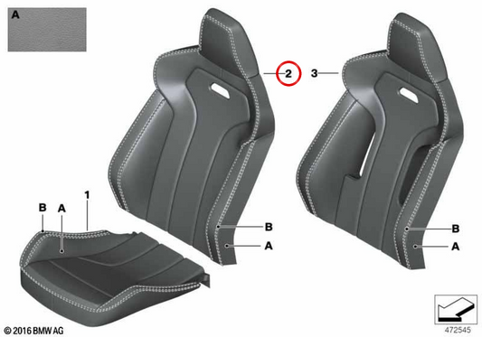 Hilfsunterstützung links SEAT OEM 52107986439 für BMW F87, F80, F82. Original BMW.