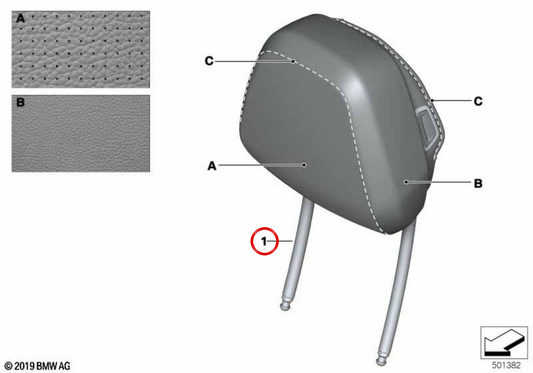 PRESTRAZABEZAS COMFOTTO COMFORTO OEM 52107994800 per BMW G14, G15, G16. BMW originale.