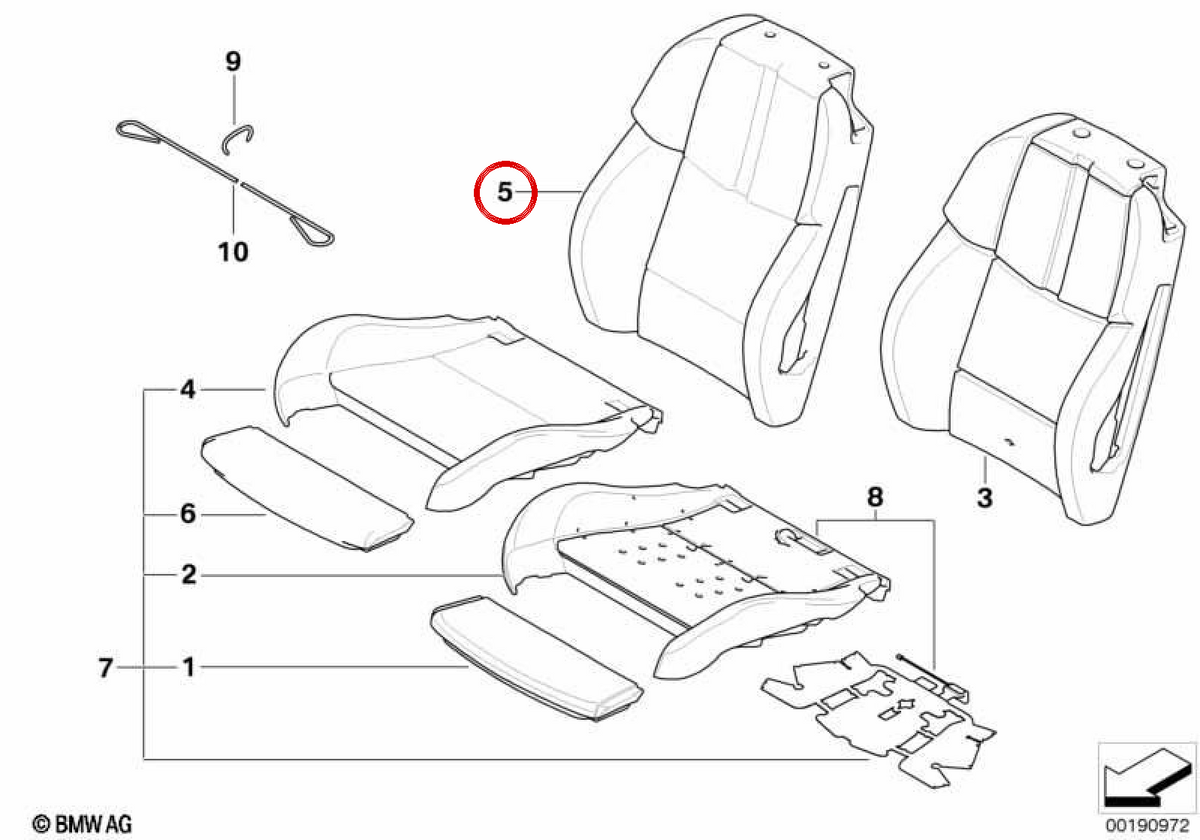 OEM 52108038633 Left Leather Backup Fund For BMW E93. Original BMW.