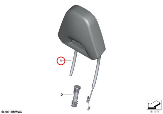 Appui-tête avant en cuir Silverstone OEM 52108067319 pour BMW G80 M3, G81 M3 Touring... et plus encore. Véritable BMW.