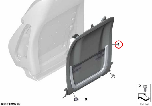 Encosto M-Sport direito OEM 52108094166 para BMW F91, F92, G14, G15. BMW genuíno.