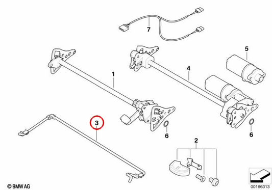 Resorte de barra de torsión izquierdo OEM 52108099005 para BMW E46, E83, E53, E85, E86. Original BMW.