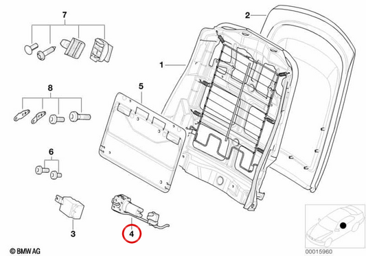 Pompe de support lombaire OEM 52108099008 pour BMW E46, E53. BMW d'origine.