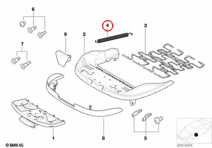 Respaldo de asiento OEM 52108099031 para BMW E46, E93, E63, E64, E83, E53, E85, E86. Original BMW.