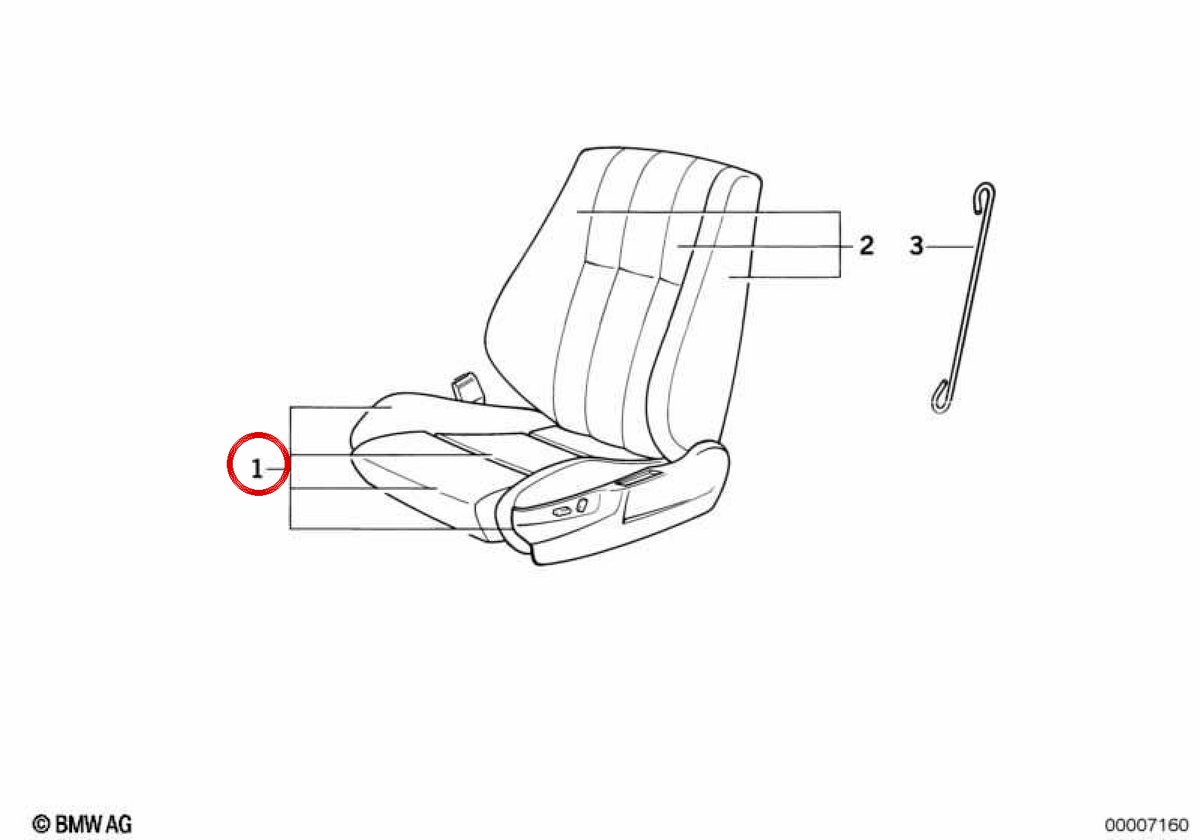 Ledersitzabdeckung OEM 52108101817 für BMW E34, E32. Original BMW.