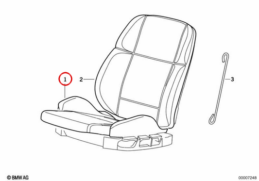 OEM Black Leather Seat Cover 52108132099 for BMW 3 Series E36 (1990-1999). Genuine BMW.
