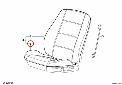 Ledersitzabdeckung OEM 52108166063 für BMW E36. Original BMW.