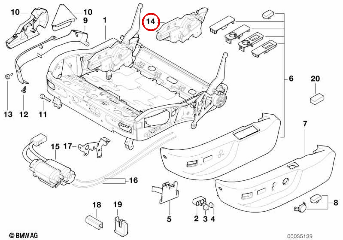 A destra OEM 52108192966 per BMW E39, E38. BMW originale.