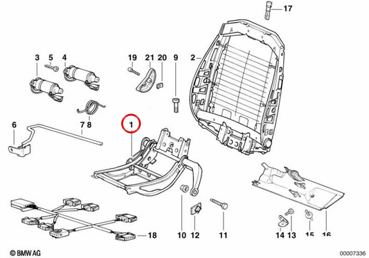 OM 52108201613 Support -Stützmechanismus für BMW E36. Original BMW.