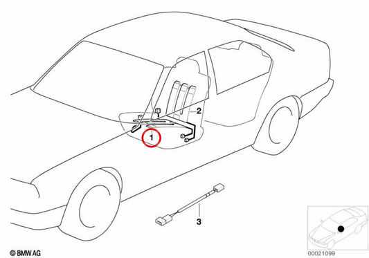 Elemento di riscaldamento per sedile OEM 52108203258 per BMW E39. BMW originale.