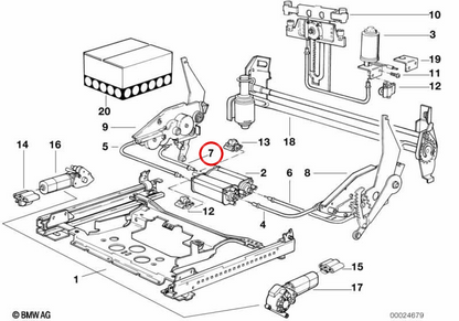 Axis adjusting right support OEM 52108242780 for BMW E32, E34. Original BMW.