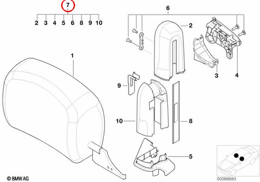Emplused Cover Right Powerwalks OEM 52108255354 für BMW E46. Original BMW.